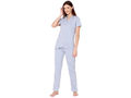 Bodycare Womens Cotton Printed Night Suit Set of Shirt & Pyjama-BSNS18010