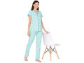 Bodycare Womens Cotton Printed Night Suit Set of Shirt & Pyjama-BSNS18013