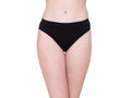 BodyX womens microfiber spandex black solid seamless premium bikini panty BX502-pack of 1