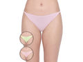 BODYCARE Pack of 3 Bikini Style Cotton spandex Briefs in Assorted colors with V-String band-E36C