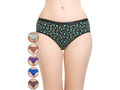 BODYCARE Pack of 6 Printed Hipster Briefs Deluxe Panties in Assorted Color - E9600-6PCS-B