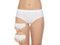 Pack of 3 Printed Cotton Briefs in White color-14004