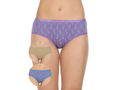 Pack of 3 Bikini Style Printed Cotton Briefs in Assorted colors-8205B