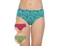 Pack of 3 Printed Cotton Briefs in Assorted colors-8400