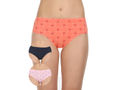 Pack of 3 Printed Cotton Briefs in Assorted colors-8400MIX