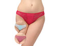 BODYCARE Pack of 3 Bikini Style Cotton Briefs in Assorted colors with Contrast Lacy sides-E1452