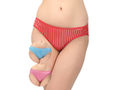 BODYCARE Pack of 3 Bikini Style Cotton Briefs in Assorted colors with Silver stripes-E1404