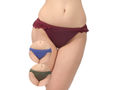 BODYCARE Pack of 3 Bikini Style Cotton Briefs in Assorted colors with Lace detail-E1476