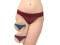 BODYCARE Pack of 3 Bikini Style Cotton Briefs in Assorted colors with Lacy Crotch-E1462