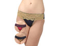 BODYCARE Pack of 3 Bikini Style Cotton Briefs in Assorted Colors with broad Lace waist Band-E1460