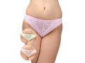 BODYCARE Pack of 3 Bikini Style Cotton Briefs in Assorted colors with Lace Crotch-E1457C