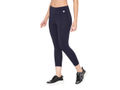 Bodyactive Women's Polyester Spandex Navy Capri Yoga Pants with Pocket Essential High Waisted for Workout-LC07-NVY