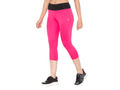 BODYACTIVE Women's High Waisted Yoga Capris with Pockets, Non See Through Workout Sports Running Capri, Tummy Control-LC09-PINK