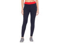 Bodyactive Navy Yoga Pants for Women, High Waist Workout Tummy Control Pants-LL26-NAV/RED