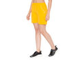 Bodyactive Women Yellow Cotton Shorts with Pockets -SHW2-MUST/WHT