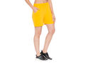 Bodyactive Women Yellow Cotton Shorts with Pockets -SHW2-MUST/WHT