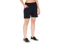 Bodyactive Women Navy Cotton Shorts with Pockets -SHW2-NAV/RED