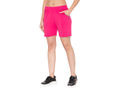 Bodyactive Women Pink Cotton Shorts with Pockets -SHW2-PNK/BLK