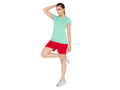 Bodyactive Women Red Cotton Shorts with Pockets -SHW2-RED/GRML