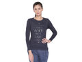 Bodyactive Women Navy Round Neck Tee-TS102-NAVY