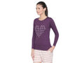 Bodyactive Women Purple Round Neck Tee-TS102-PLUM