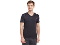 Bodyactive Men Black Cotton V-Neck T-Shirt-TS13-BLK