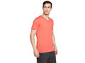 Bodyactive Men coral Cotton V-Neck T-Shirt-TS13-CORAL