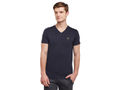 Bodyactive Men Navy Cotton V-Neck T-Shirt-TS13-NAV