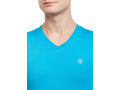 Bodyactive Men Turquoise Cotton V-Neck T-Shirt-TS13-RBLU