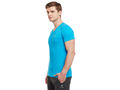 Bodyactive Men Turquoise Cotton V-Neck T-Shirt-TS13-RBLU