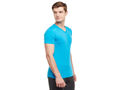 Bodyactive Men Turquoise Cotton V-Neck T-Shirt-TS13-RBLU