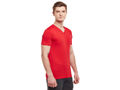 Bodyactive Men Red Cotton V-Neck T-Shirt-TS13-RED