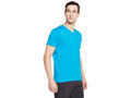 Bodyactive Men Teal Cotton V-Neck T-Shirt-TS13-TEAL