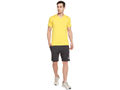 Bodyactive Men Yellow Cotton V-Neck T-Shirt-TS13-YELLOW