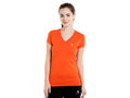 Bodyactive Women DP Orange V Neck Tee-TS14-DPORG