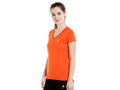 Bodyactive Women DP Orange V Neck Tee-TS14-DPORG