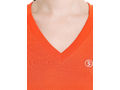 Bodyactive Women DP Orange V Neck Tee-TS14-DPORG