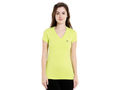 Bodyactive Women Electric Green V Neck Tee-TS14-EGRN