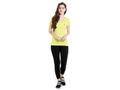 Bodyactive Women Electric Green V Neck Tee-TS14-EGRN