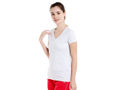 Bodyactive Women Heather Grey V Neck Tee-TS14-HTGREY