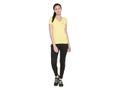 Bodyactive Women Lime Yellow V Neck Tee-TS14-LMYEL