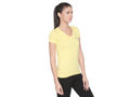 Bodyactive Women Lime Yellow V Neck Tee-TS14-LMYEL