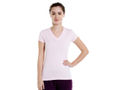 Bodyactive Women Light Pink V Neck Tee-TS14-LTPI