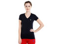 Bodyactive Women Navy V Neck Tee-TS14-NVY