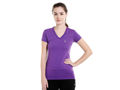 Bodyactive Women Purple V Neck Tee-TS14-PUR