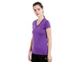 Bodyactive Women Purple V Neck Tee-TS14-PUR