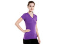 Bodyactive Women Purple V Neck Tee-TS14-PUR