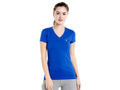 Bodyactive Women Royal Blue V Neck Tee-TS14-RBL