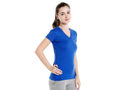 Bodyactive Women Royal Blue V Neck Tee-TS14-RBL