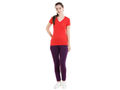 Bodyactive Women Red V Neck Tee-TS14-RED